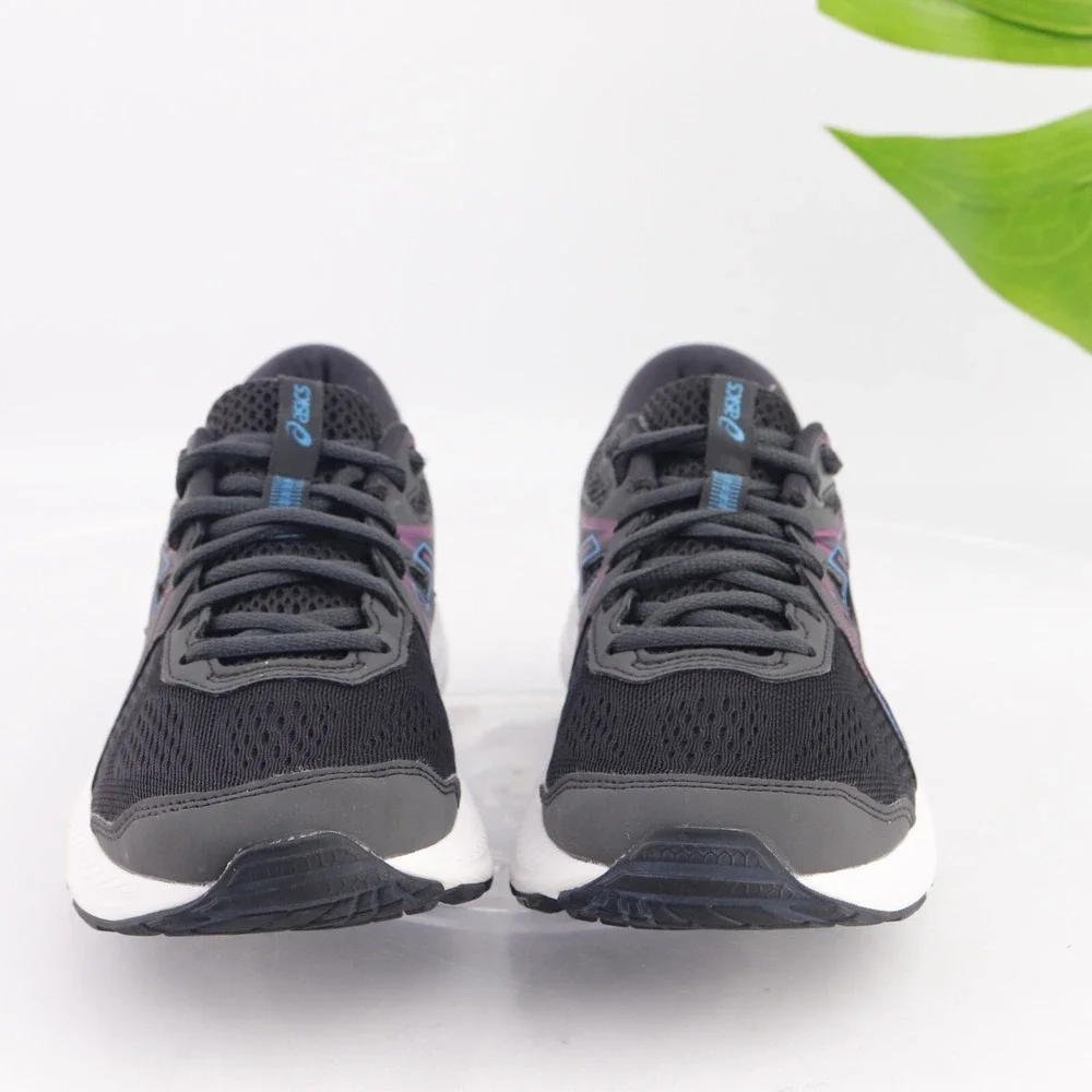 Asics Womens Gel-Contend 7 Running Shoe Size 8 Black Blue Purple Sneaker Trainer
